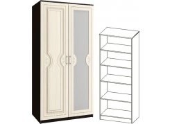 Шкаф Зара 2-х Створчатый МДФ с Полками ЗШ-02 Разные Цвета (1,0х2,02х0,5)