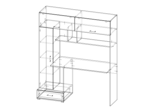Компьютерный Стол Стайл №1 (Ш-1500 x Г-570 x В-1800 мм)/Разные Цвета Компьютерный Стол Стайл №1 (Ш-1500 x Г-570 x В-1800 мм)/Разные Цвета