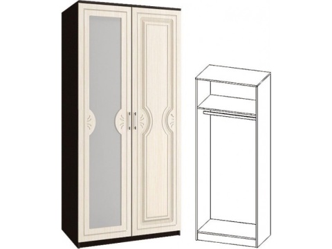 Шкаф Зара 2-х Створчатый МДФ со Штангой ЗШ-02 (1,0х2,02х0,5)/ Разные Цвета  Шкаф Зара 2-х Створчатый МДФ со Штангой ЗШ-02 (1,0х2,02х0,5)/ Разные Цвета