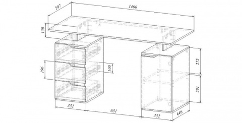 Письменный стол Нейт 3 Письменный стол Нейт 3