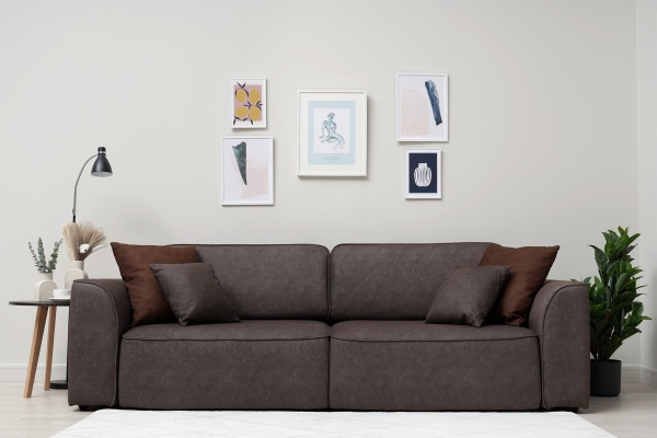 Диван еврокнижка Имир SE серо-коричневый