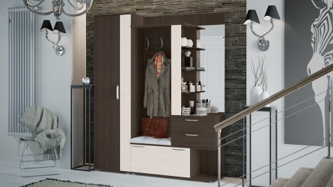 Прихожая «Эрика №1» Разные Цвета/Ш-1640×Г-357×В-1998 мм Прихожая «Эрика №1» Разные Цвета/Ш-1640×Г-357×В-1998 мм