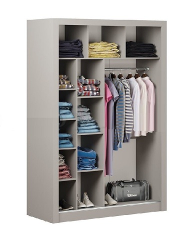 Шкаф-Купе Неаполь Серый (Ш-1500 × В-2200 × Г-616 мм)