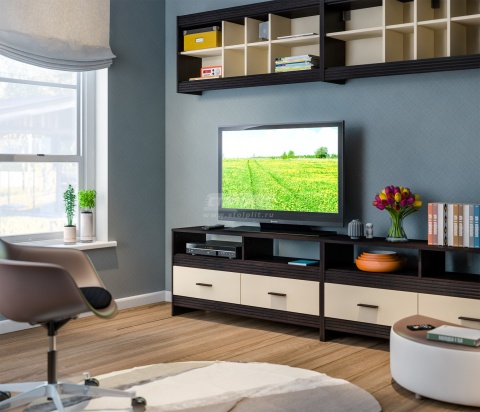 Тумба ТВ Дакота СБ-2885 Венге+Ваниль/Ш-1230 X В-600 X Г-330 мм Тумба ТВ Дакота СБ-2885 Венге+Ваниль/Ш-1230 X В-600 X Г-330 мм