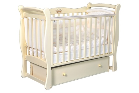 Кроватка "Viola 1" с аппликацией "Корона"