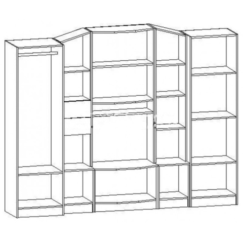 Гостиная Марк-3 МДФ Скандинавский дуб белый/венге(2,8х2,0х0,44)
