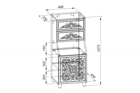 Тумба Соня СО-18К комбинированная Тумба Соня СО-18К комбинированная