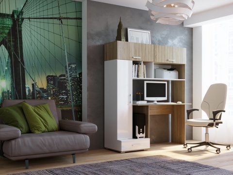 Компьютерный Стол Стайл №1 (Ш-1500 x Г-570 x В-1800 мм)/Разные Цвета Компьютерный Стол Стайл №1 (Ш-1500 x Г-570 x В-1800 мм)/Разные Цвета