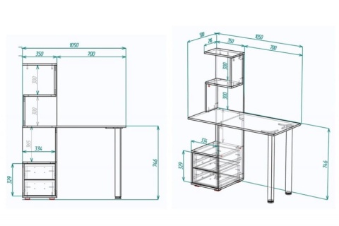 Письменный стол Мебелеф-35 (тумба слева) Письменный стол Мебелеф-35 (тумба слева)