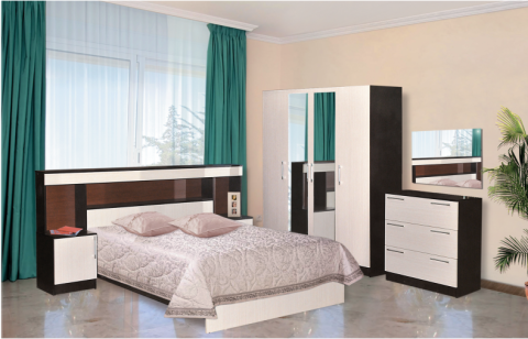 Венеция Спальный Гарнитур ЛДСП с Матрасом в Подарок/Разные Цвета Венеция Спальный Гарнитур ЛДСП с Матрасом в Подарок/Разные Цвета
