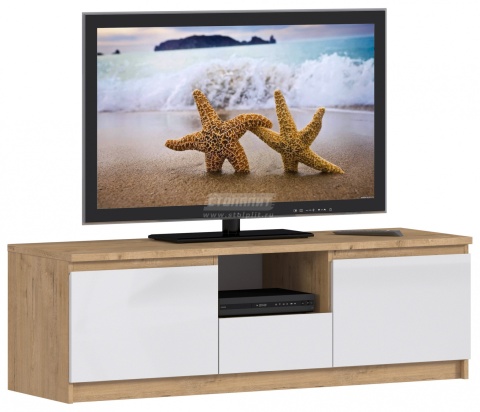 Тумба ТВ Веста СБ-2253 Дуб Бунратти/Белый/Ш-1400 X В-440 X Г-440 мм Тумба ТВ Веста СБ-2253 Дуб Бунратти/Белый/Ш-1400 X В-440 X Г-440 мм