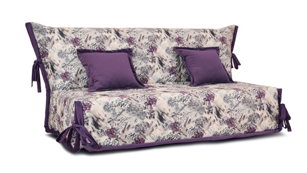 Диван «Вена» (145х200/160х200) (Vintage 07 (велюр), кант Maserati 18 (велюр) фиолетовый)