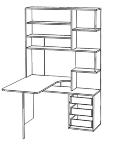 Компьютерный стол "Термит" СК-34 столик справа