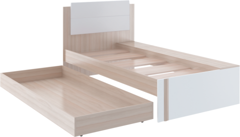 Кровать "Волкер" М 14 Ясень Шимо Светлый/Белый Кровать "Волкер" М 14 Ясень Шимо Светлый/Белый