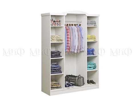 Шкаф 3-х Створчатый Герда Белый/Белый Глянец Ш-1350хВ-2016хГ-540 мм Шкаф 3-х Створчатый Герда Белый/Белый Глянец Ш-1350хВ-2016хГ-540 мм