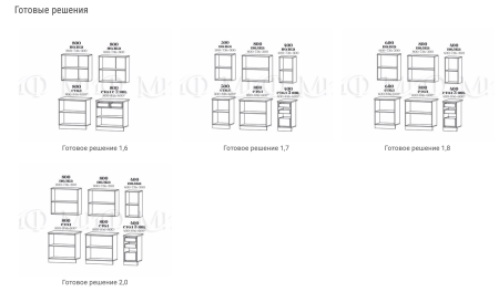 Кухонный Гарнитур Гранат МДФ/Фотопечать 1600/1700/1800/2000 мм