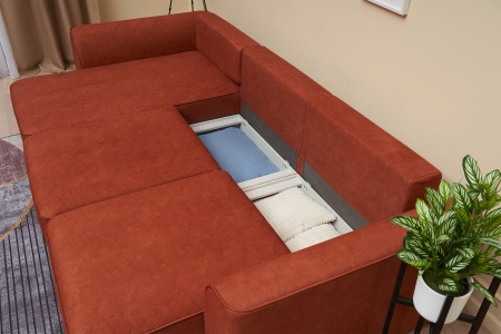 Диван угловой еврокнижка Имир MODOOL 2 оранжевый