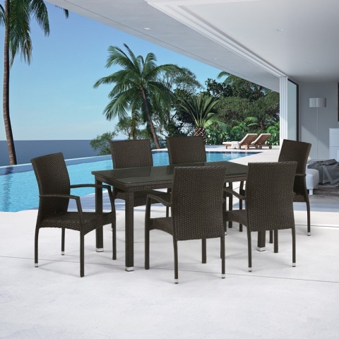 Комплект плетеной мебели T256A/Y379A-W53 Brown 6Pcs Комплект плетеной мебели T256A/Y379A-W53 Brown 6Pcs