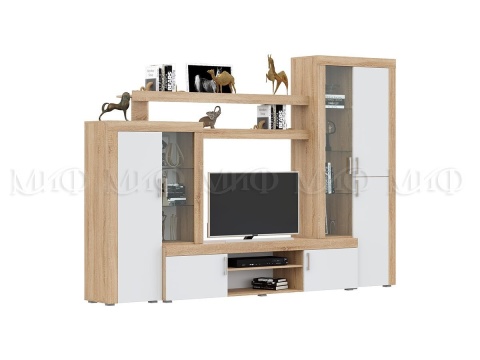 Гостиная Стася МДФ (Ш-3000 мм x В-2070 мм x Г-460 мм)/Разные Цвета Гостиная Стася МДФ (Ш-3000 мм x В-2070 мм x Г-460 мм)/Разные Цвета