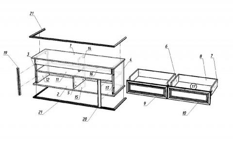 Тумба под ТВ "Скарлетт" М 02