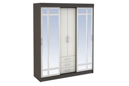 Шкаф-купе ЛИДЕР 1М-К (Ш-1700 х В-2200 х Г-562 мм) Венге/Белфорт