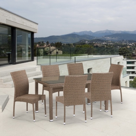 Комплект плетеной мебели T256B/Y380B-W56 Light Brown 6Pcs Комплект плетеной мебели T256B/Y380B-W56 Light Brown 6Pcs