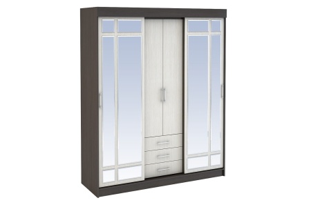 Шкаф-купе ЛИДЕР 1М-К (Ш-1700 х В-2200 х Г-562 мм) Венге/Белфорт