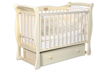 Кроватка "Viola 1" с аппликацией "Корона"