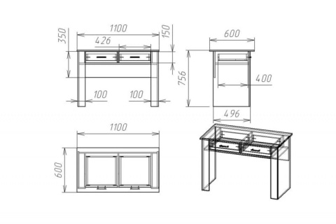 Письменный стол Мебелеф-3 Письменный стол Мебелеф-3