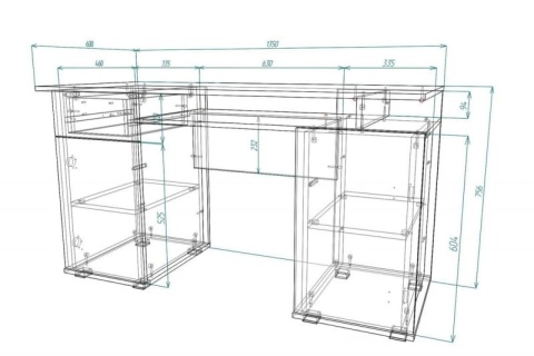 Письменный стол Мебелеф-13 (ящик слева) Письменный стол Мебелеф-13 (ящик слева)