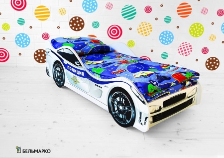 Детская кровать-тачка ПОЛИЦИЯ