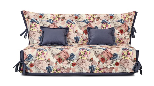 Диван «Вена» (145х200/160х200) (Vintage 11 (велюр), кант Maserati 21 (велюр) серо-синий)