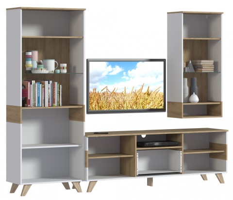 FINN Набор (СБ-2909/1+СБ-2910/1+СБ2912/1) Дуб Светлый/Белый/Ш-2548 X В-1956 X Г-440 мм FINN Набор (СБ-2909/1+СБ-2910/1+СБ2912/1) Дуб Светлый/Белый/Ш-2548 X В-1956 X Г-440 мм