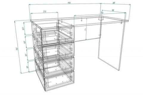 Письменный стол Мебелеф-16 (тумба слева) Письменный стол Мебелеф-16 (тумба слева)