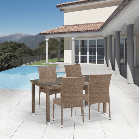 Комплект плетеной мебели T256B/Y380B-W56 Light Brown 4Pcs Комплект плетеной мебели T256B/Y380B-W56 Light Brown 4Pcs