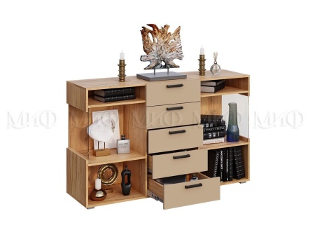 Гостиная Анси (Ш-2500 x В-1920 x Г-570 мм)/Дуб Крафт/Бежевый