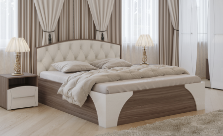 Кровать Лагуна с Мягким Изголовьем с Матрасом в Подарок/Разные Цвета и Размеры