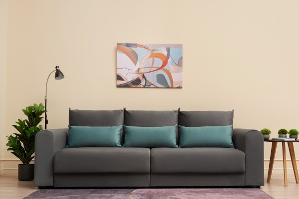 Диван еврокнижка Фива серый