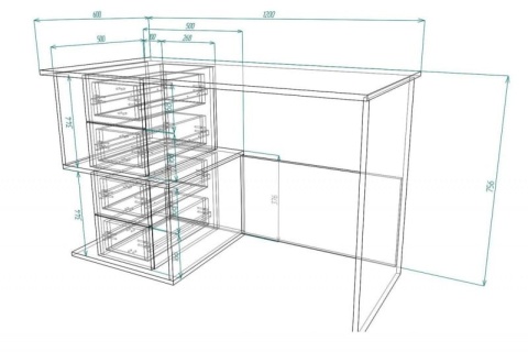 Письменный стол Мебелеф-20 (тумба слева) Письменный стол Мебелеф-20 (тумба слева)