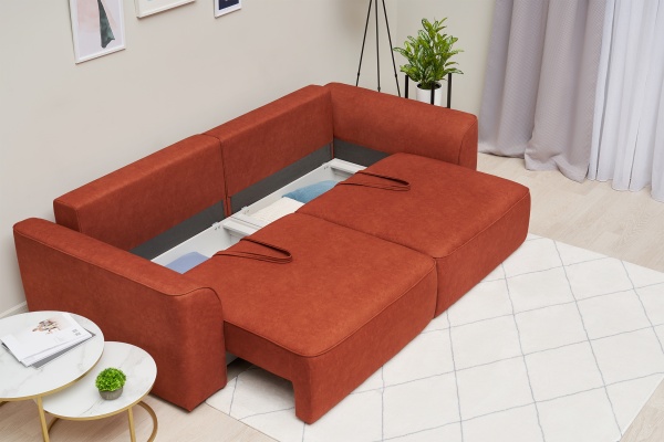 Диван еврокнижка Имир SE оранжевый