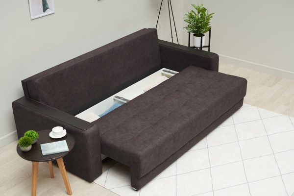 Диван еврокнижка Рон 2.0 серо-коричневый