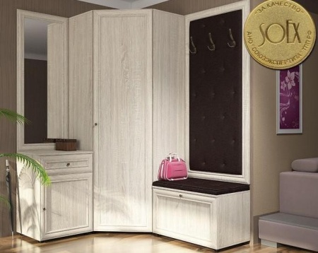 Прихожая Оскар-7А Дуб Сонома (Ш-1319+1519| В-2088|Г-386 мм)