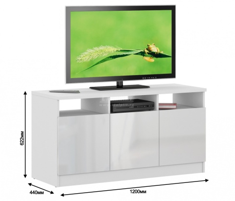 Тумба ТВ Медея СБ-2495 Белый/Ш-1200 X В-620 X Г-440 мм Тумба ТВ Медея СБ-2495 Белый/Ш-1200 X В-620 X Г-440 мм