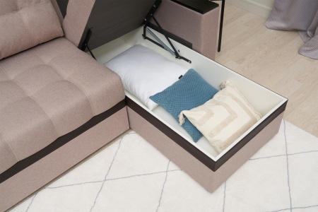 Диван угловой дельфин Миранда бежевый