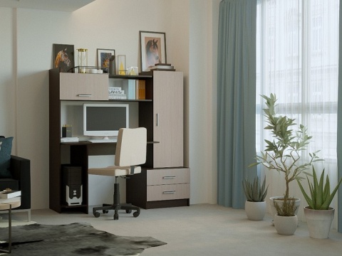 Компьютерный Стол Стайл №7 (Ш-1534 x Г-570 x В-1600 мм)/Разные Цвета Компьютерный Стол Стайл №7 (Ш-1534 x Г-570 x В-1600 мм)/Разные Цвета