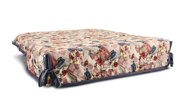 Диван «Вена» (145х200/160х200) (Vintage 11 (велюр), кант Maserati 21 (велюр) серо-синий)