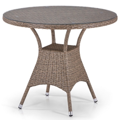 Плетеный стол T197AT-W56-D90 Light Brown Плетеный стол T197AT-W56-D90 Light Brown