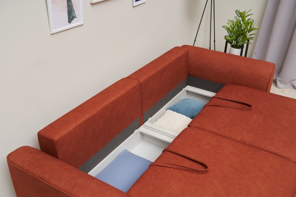 Диван еврокнижка Имир SE оранжевый