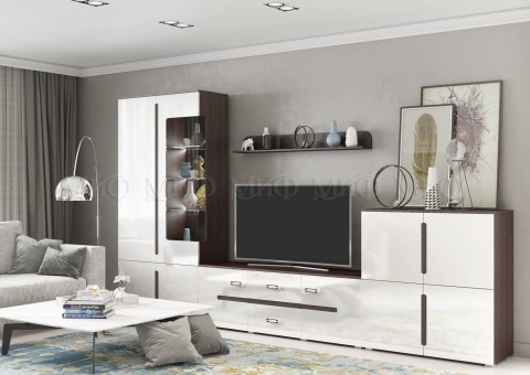 Гостиная Каролина МДФ (Ш-3600 мм x В-2060 мм x Г-424 мм)/Разные Цвета Гостиная Каролина МДФ (Ш-3600 мм x В-2060 мм x Г-424 мм)/Разные Цвета