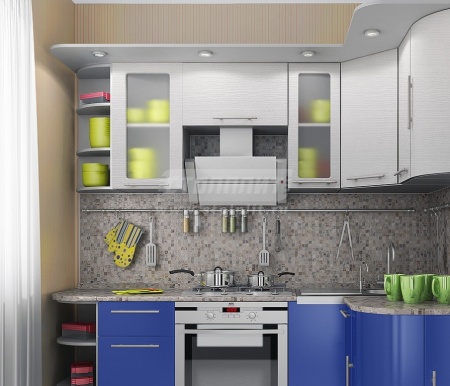 Анна Кухня Угловая 2170*1170 Онденс/Синий